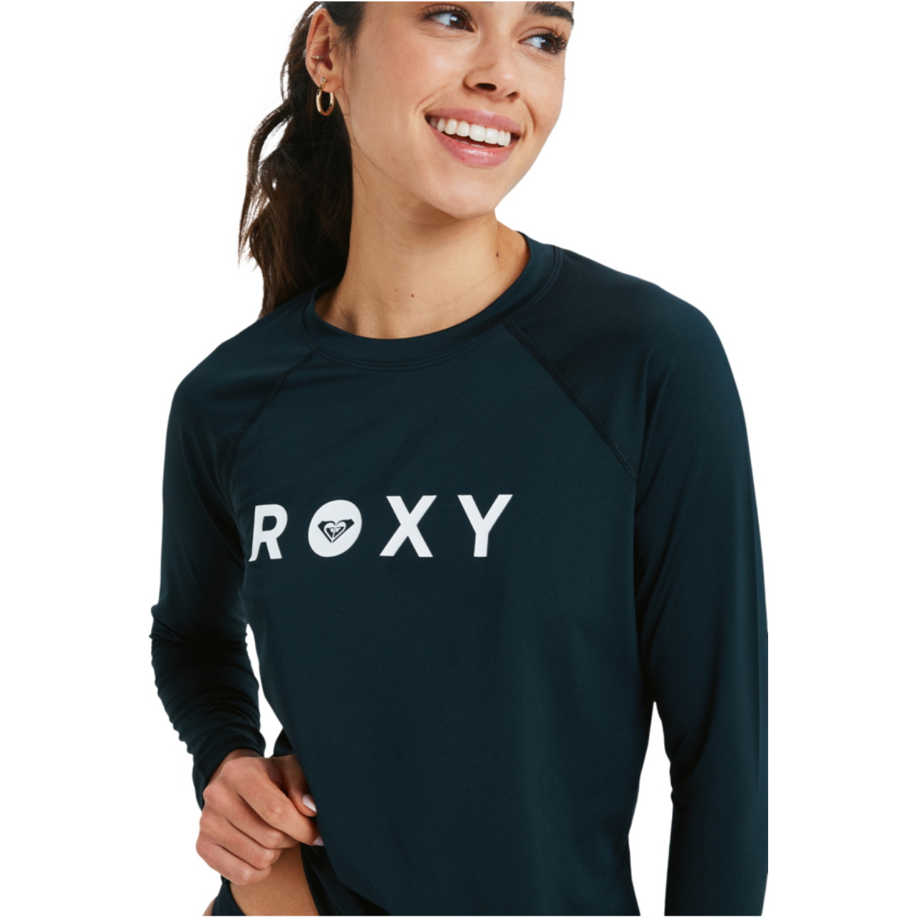 2026 Roxy Womens Essentials Long Sleeve Rash Vest ERJWR03878 - Anthracite